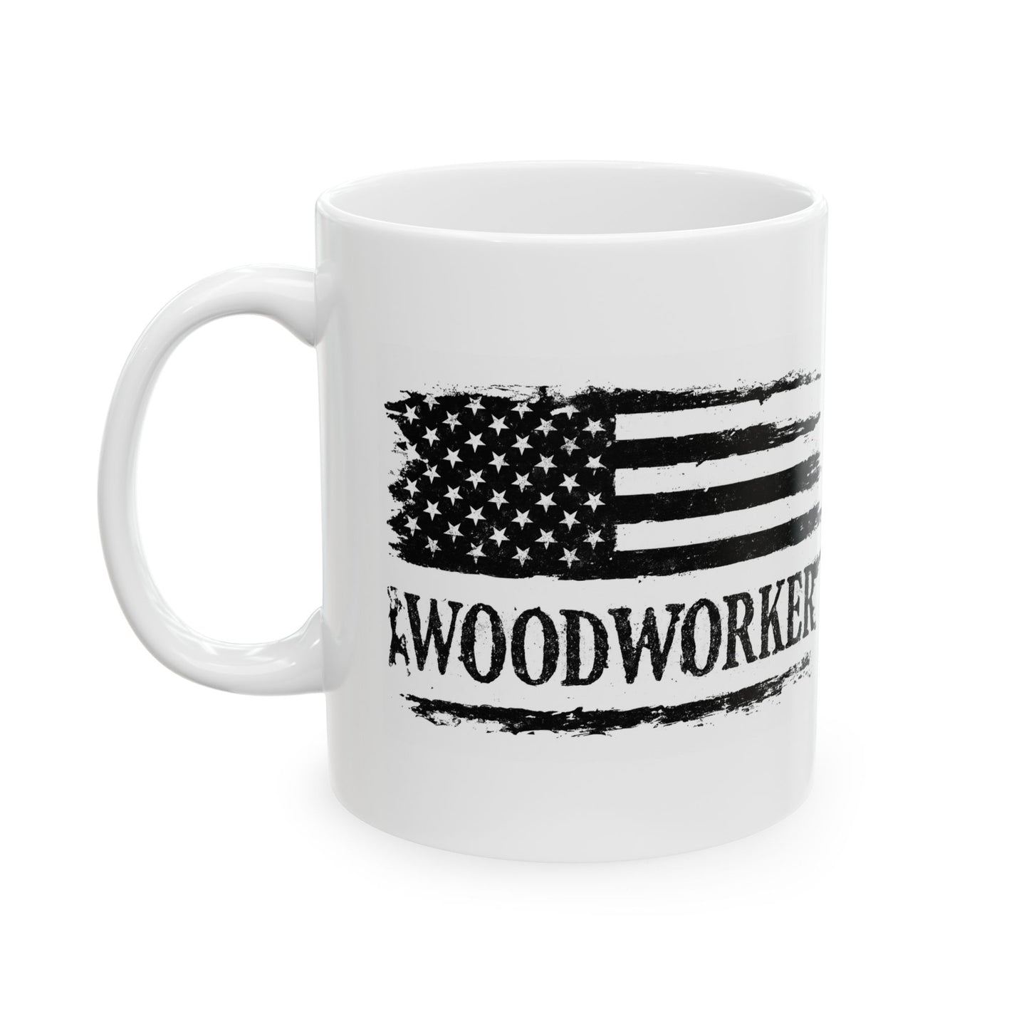 American Flag Woodworker Coffee Mug