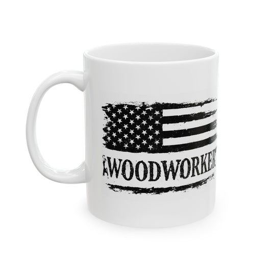 American Flag Woodworker Coffee Mug