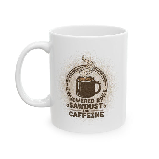 Powered By Sawdust And Caffeine Coffee Mug