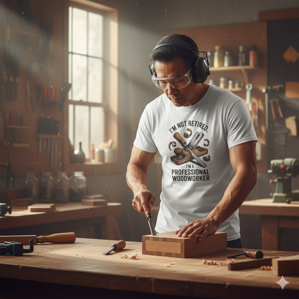 I'm Not Retired, I'm A Professional Woodworker T-Shirt